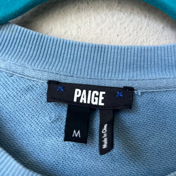 PAIGE Jaxton Crew Neck Pullover Sweatshirt in Misty Sky Size M - Picture 4 of 6